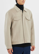 Wool Cashmere Silk Double Face Soft Trucker Jacket