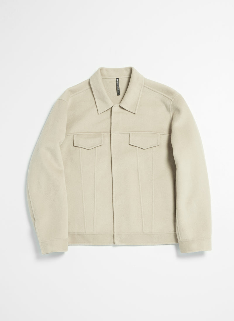 Wool Cashmere Silk Double Face Soft Trucker Jacket