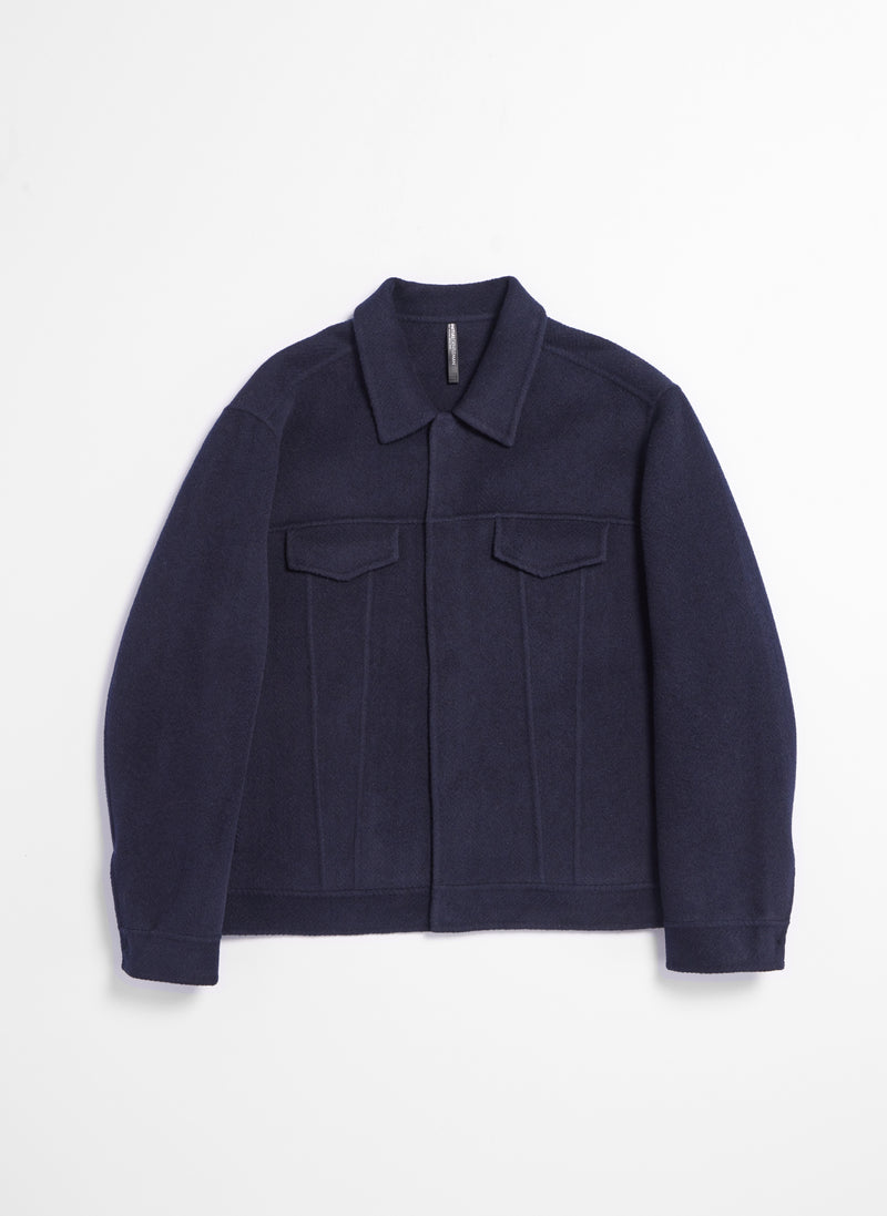 Wool Polyester Double Face Soft Trucker Jacket