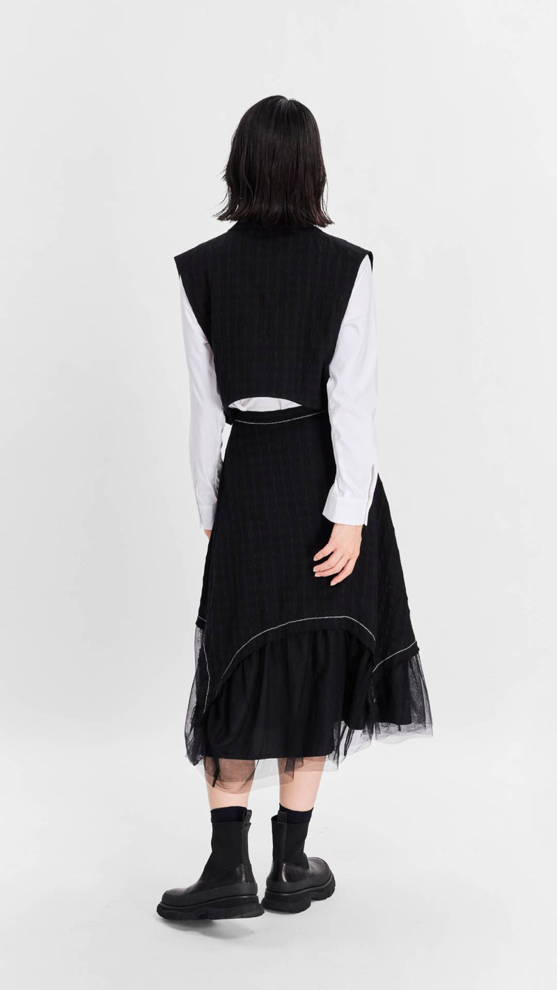 Wool Mesh A-Line Skirt