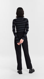 Asymmetric Striped Pullover