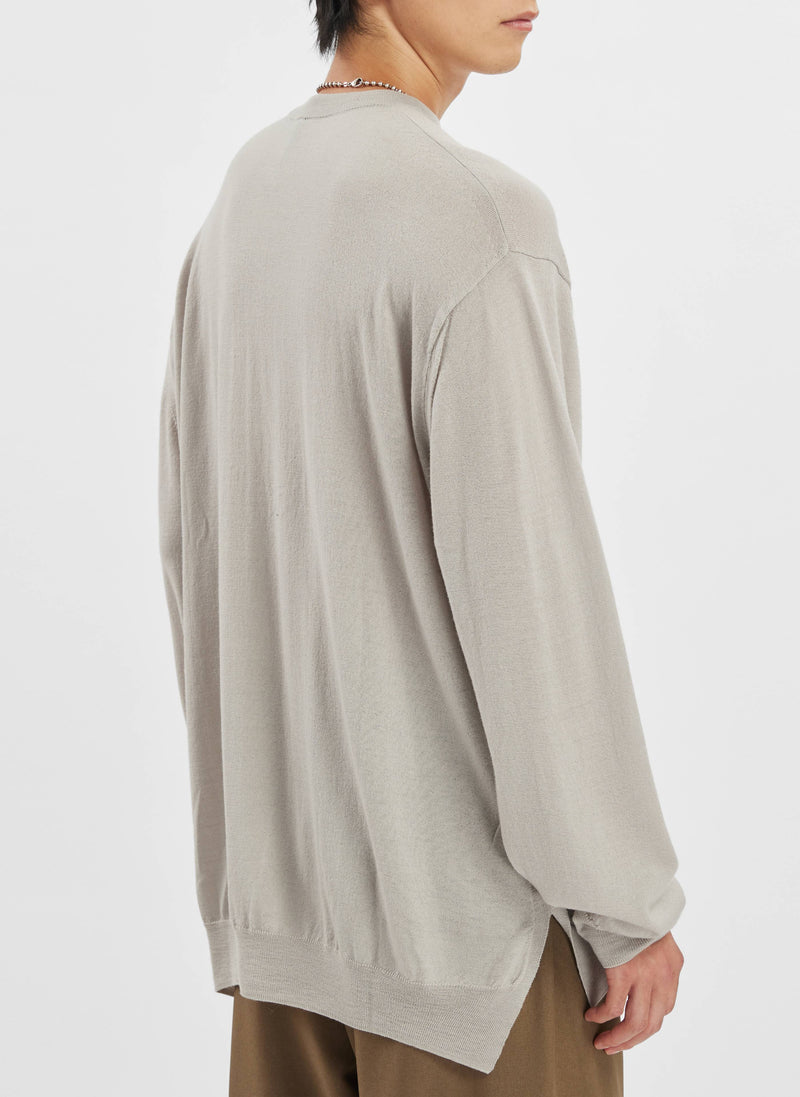 Mercerised Merinol Wool Long Sleeves Pocket Tops