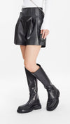 Cut-Out Faux Leather Shorts