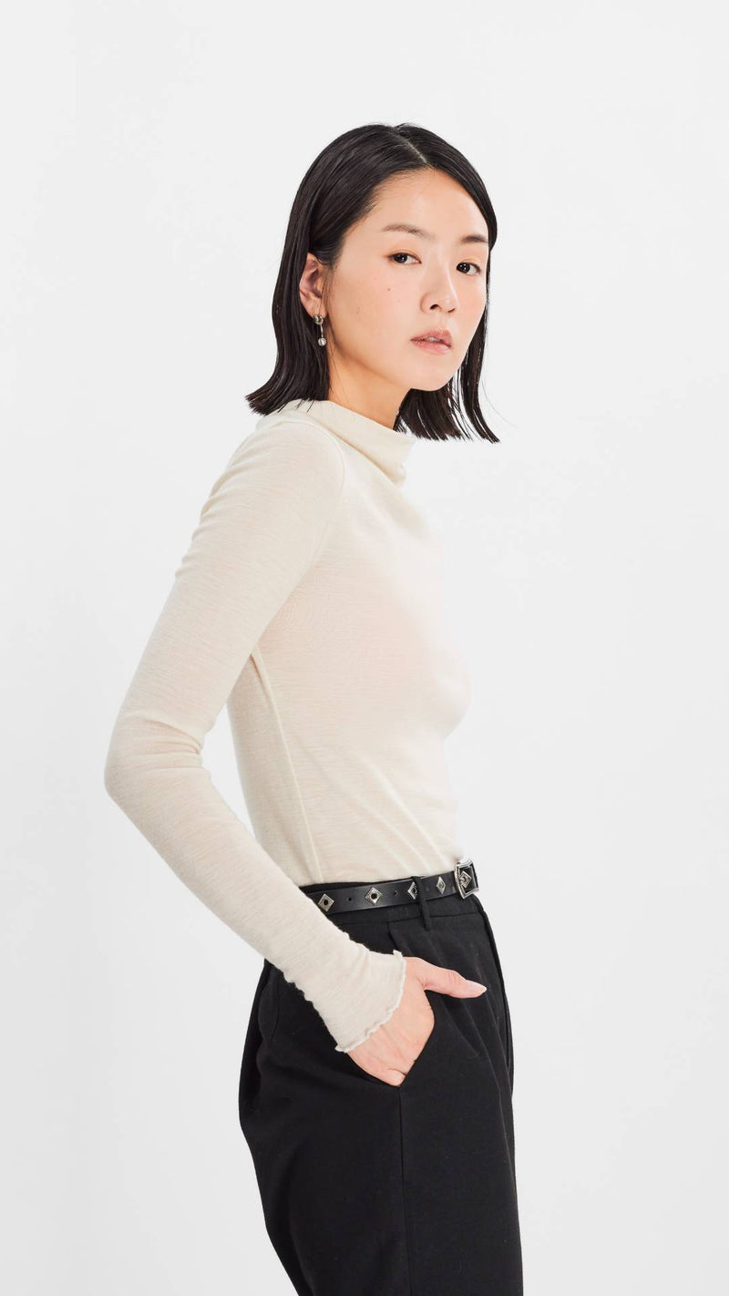 Mock Neck Wool Sweater