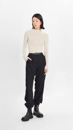 Mock Neck Wool Sweater