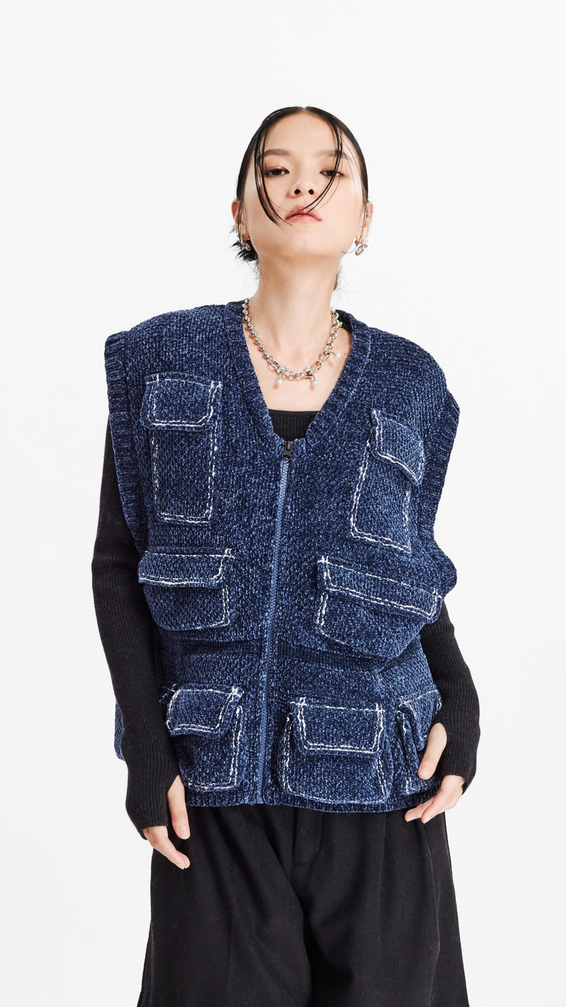 Velvet Knitting Waistcoat