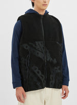 410G Polyester Fleece Embroidery Paisley Waistcoat
