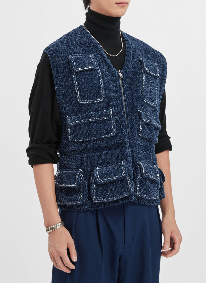 Velvet Polyester Knitting Waistcoat