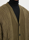 Wool Acrylic Knitting Quilted Houndstooth Blocking Cardigan
