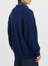 Wool Acrylic Knitting Denim Blocking Cardigan