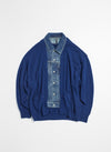 Wool Acrylic Knitting Denim Blocking Cardigan