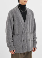 Velvet Knitting Hand Stitch Details Cardigan