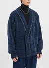 Velvet Knitting Hand Stitch Details Cardigan