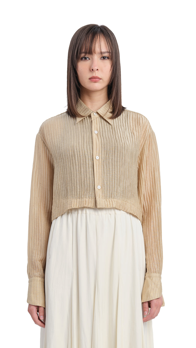 Textual Cropped Shirt