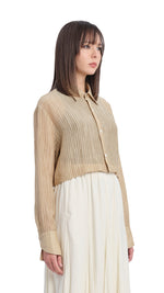 Textual Cropped Shirt