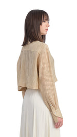 Textual Cropped Shirt