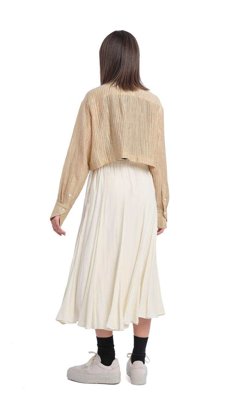 Textual Cropped Shirt
