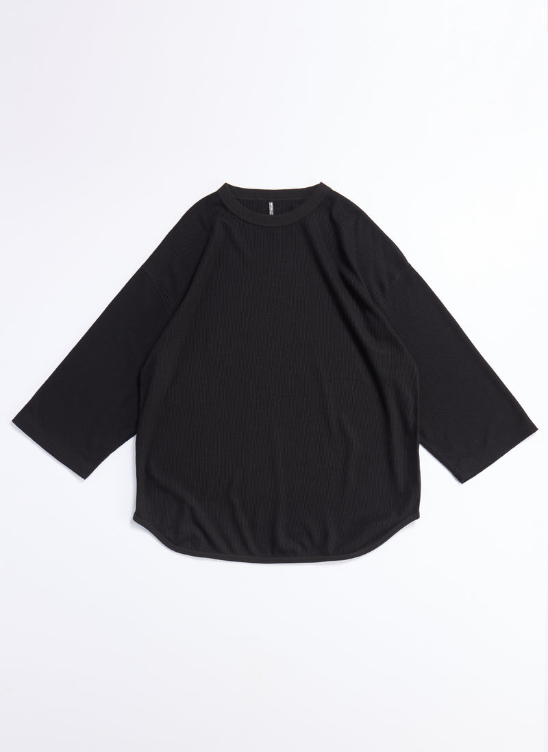 240G Cotton Polyester Waffle Long Sleeve Baseball Top