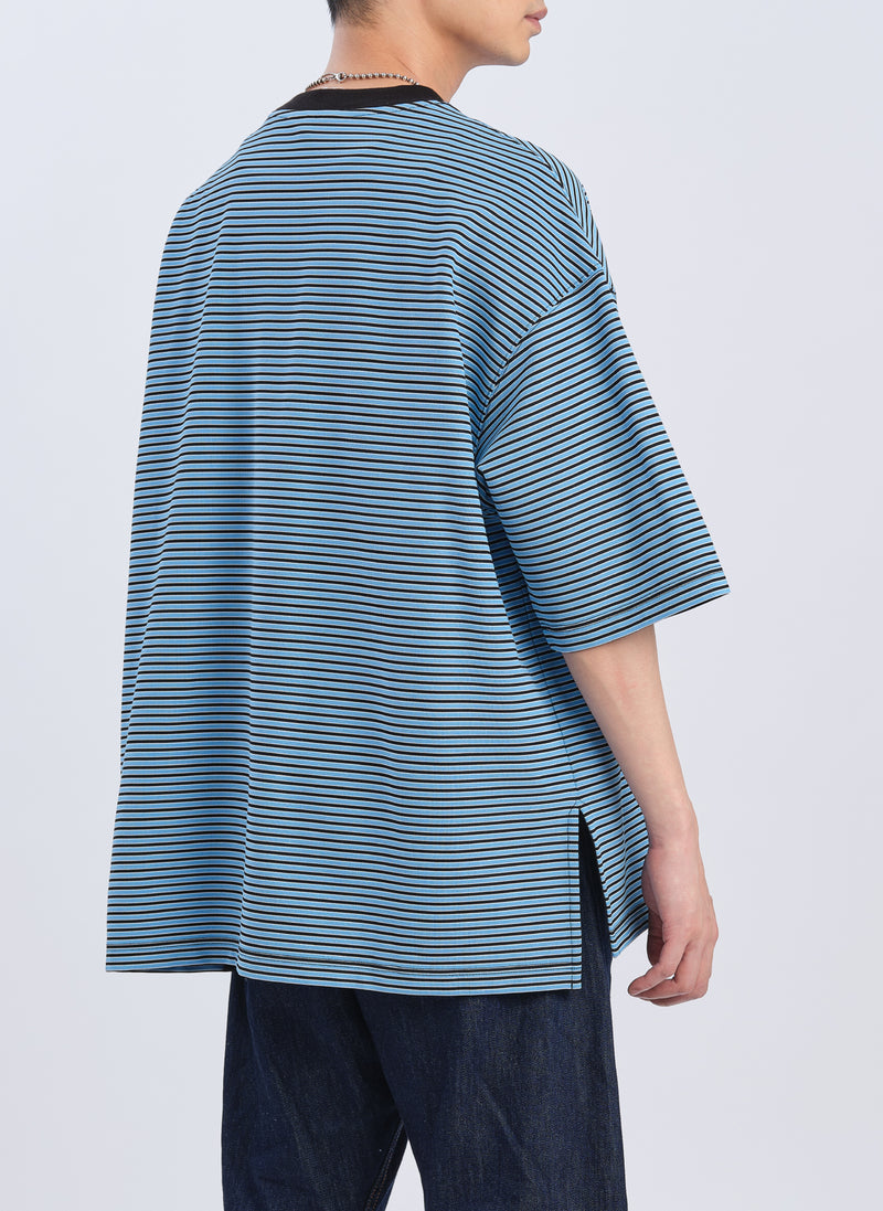 Jacquard Short Sleeves Border Top (T03)