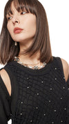 Glamour Distort Necklace With Faux Pearl