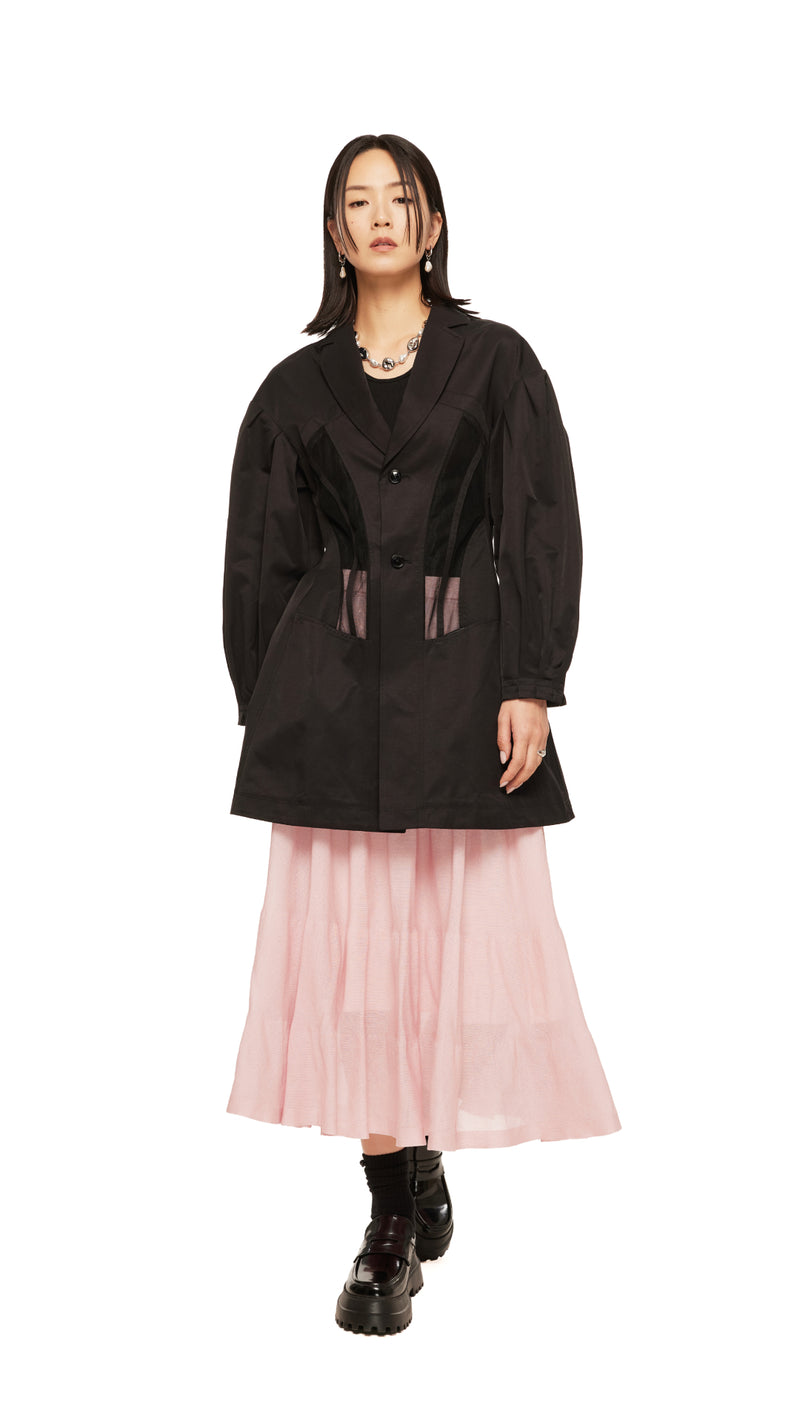 Puff Sleeves Corseted Coat