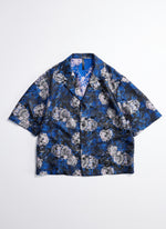 Jacquad Polyester Oriental Open Collar Shirt