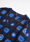 Indigo Like Cotton Oriental Crochet Cardigan