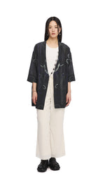 French Curve Ruler Print Kimono Coat