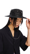 Raffia Straw Hat With Hat Chain