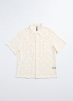 Cotton Lace Short Sleeve Open Collar Shir