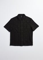 Cotton Lace Short Sleeve Open Collar Shirt