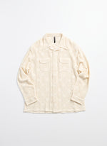 Cotton Lace Long Sleeve Open Collar Shirt