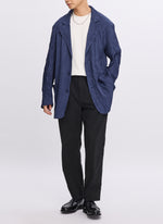 Polyester Distort Pleated Single Breasted Blazer