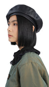 Faux Leather Fullmoon Beret