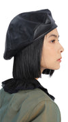 Faux Leather Fullmoon Beret