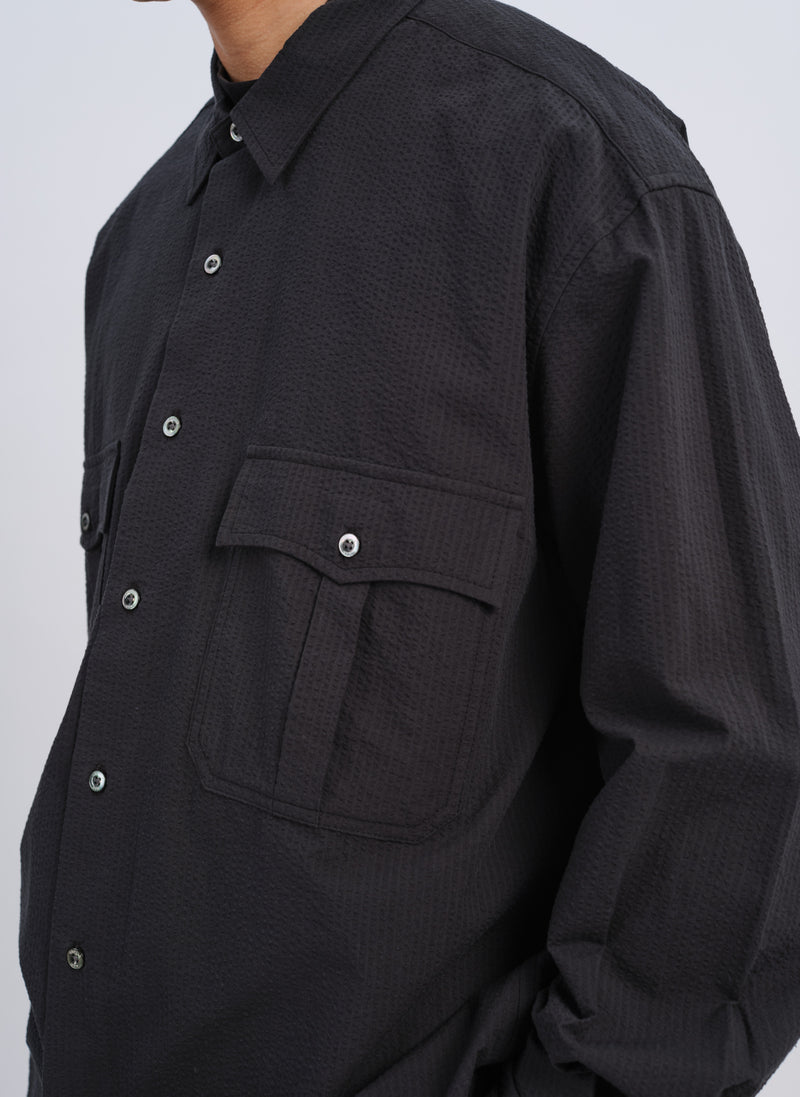 Cotton Seersuker Classic Utility Pocket Shirt