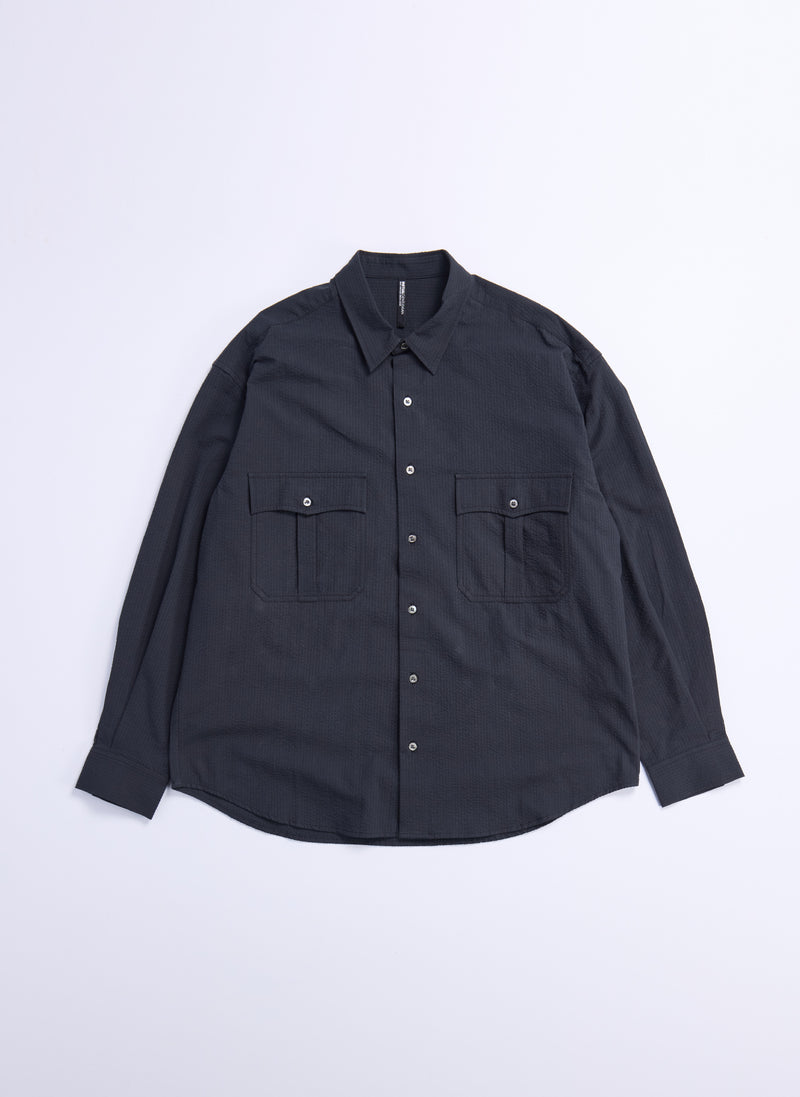 Cotton Seersuker Classic Utility Pocket Shirt