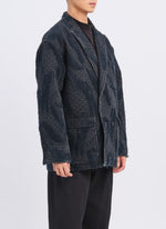 Cotton Polyester Jacquard Paisley Soft Double breasted Blazer