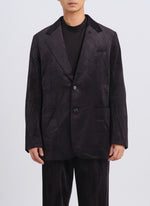 Micro Polyester Velour Twill Construction Suit Blazer