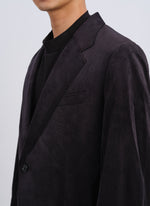 Micro Polyester Velour Twill Construction Suit Blazer