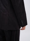 Micro Polyester Velour Twill Construction Suit Blazer