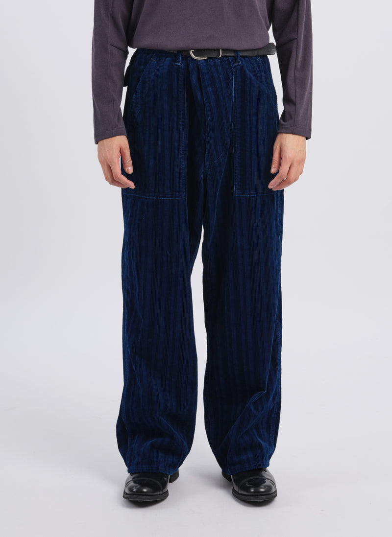 Indigo Cotton Corduroy Baker Pants