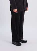 Micro Polyester Velour Twill Suit Pants