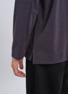 Polyester Velvet Fleece Mock Neck Top