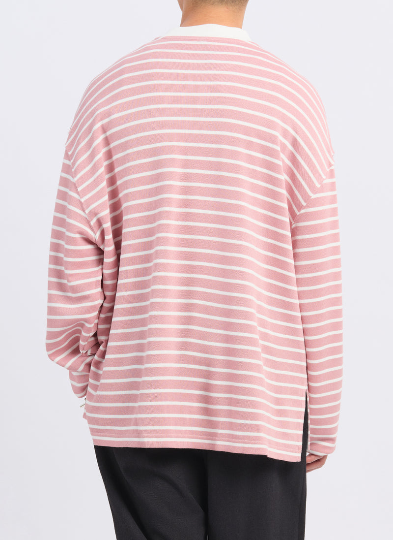 Jacquard Long Sleeves Border Top (T-06)