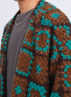 Wool Polyester Crochet Cardigan