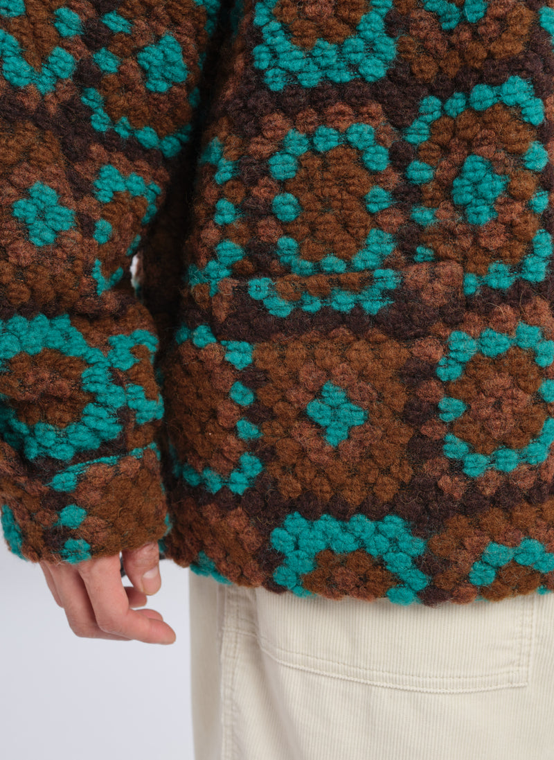 Wool Polyester Crochet Cardigan