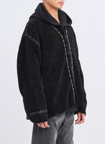 Polyester Velet Knitted Cardigan