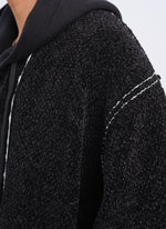 Polyester Velet Knitted Cardigan