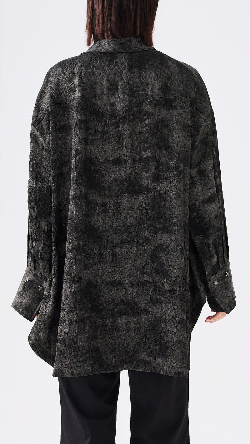 Faux Denim Cowboy Shirt